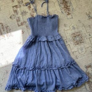 Chic Ruffled Mini Dress in Soft Blue